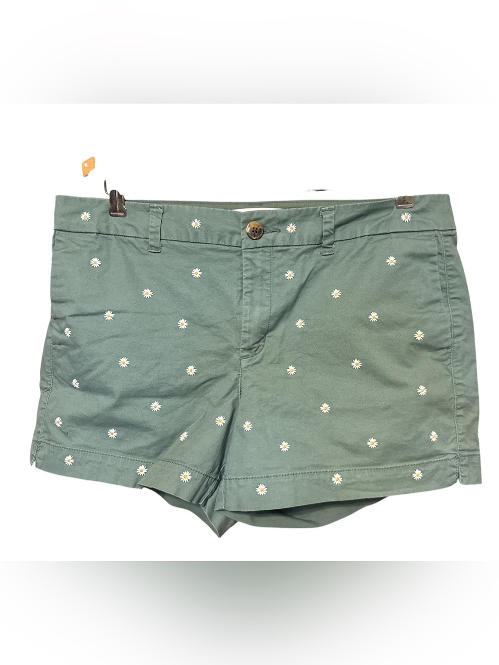Old Navy Green Daisy Embroidered Women’s Everyday Shorts SZ 12